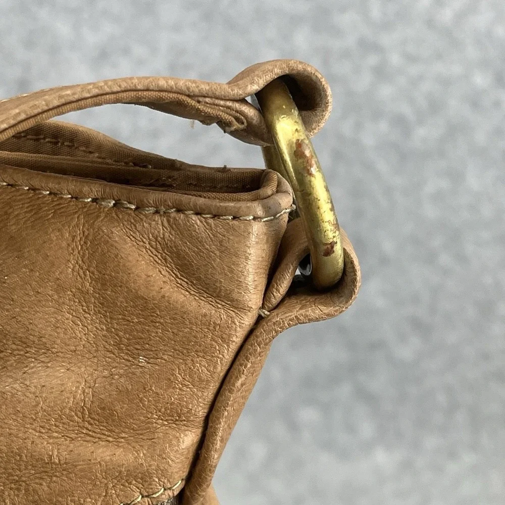 Genuine Tooled Leather Hobo Shoulder Bag Purse Caramel Brown Hippie St Johns Bay